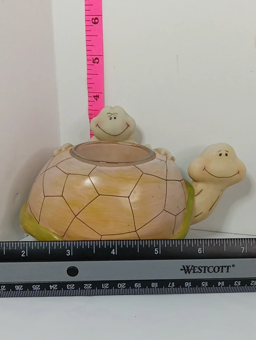 Vintage 1998 C.M.I. Designs Turtle And Frog Votive Candle Decorative Holder